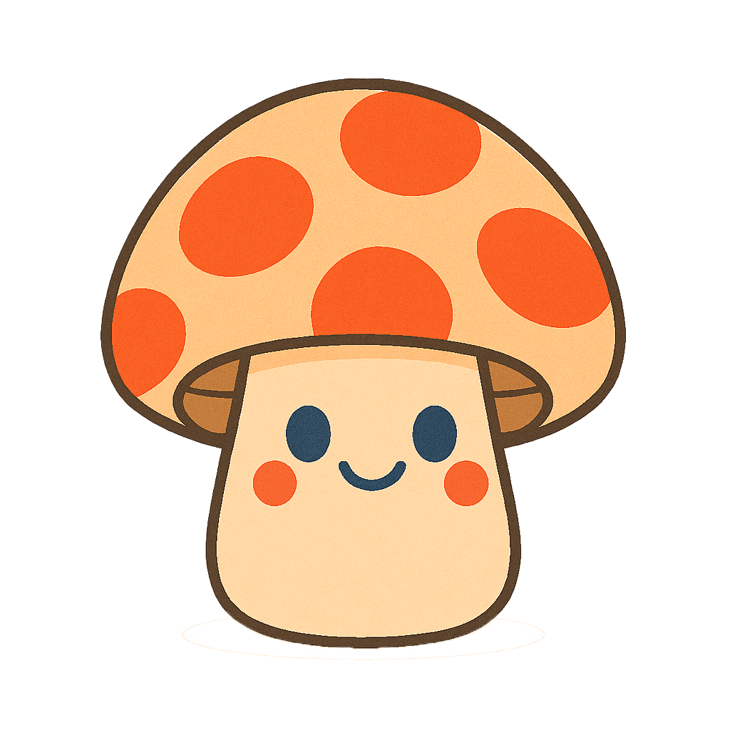 Smiling Mushroom Sticker